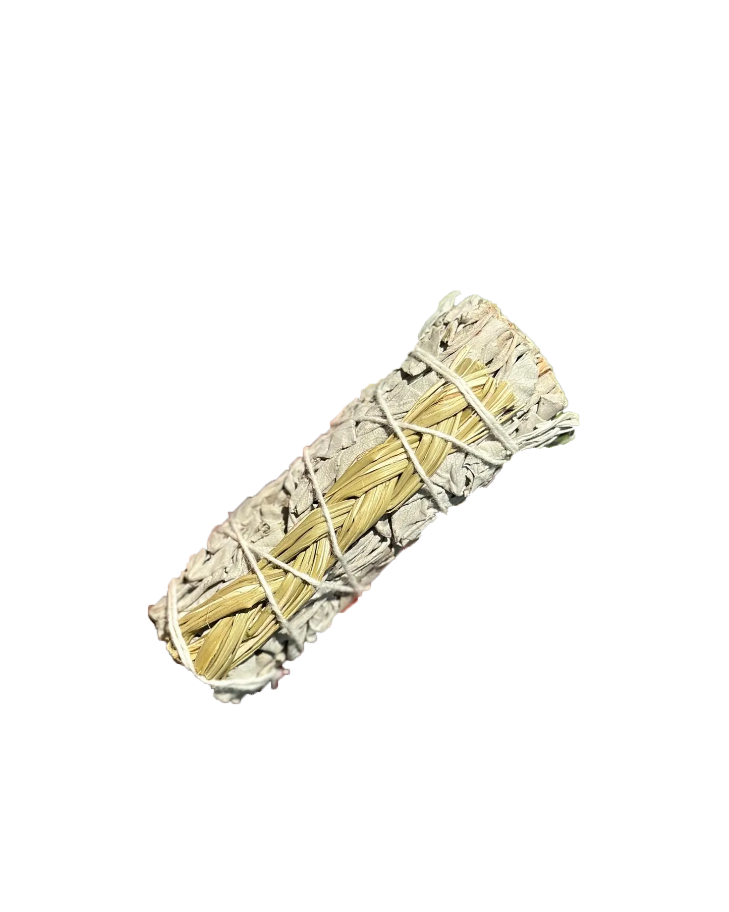 White Sage Braided Sweetgrass Smudge Stick